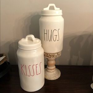 Rae Dunn hugs and kisses canisters